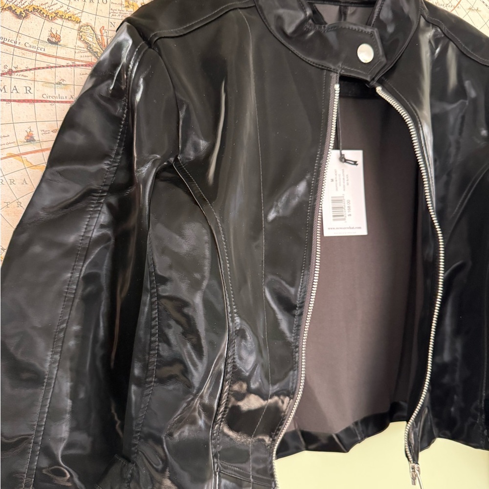 We Wore What Cropped Patent Leather Jacket - Picture 3 of 4
